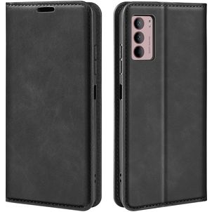 Mobigear Retro Slim Motorola Moto G42 Hülle Klapphülle Geldbörse - Schwarz