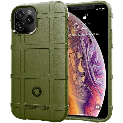 Mobigear Rugged Shield iPhone 11 Hülle Flexibles TPU Backcover Stoßfest - Grün