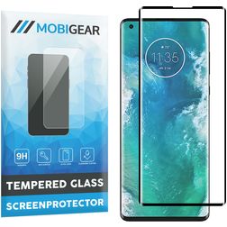 Mobigear Curved Motorola Edge Plus Panzerglas Gehärtetes Glas Displayschutz - Hüllenfreundlich - Schwarz