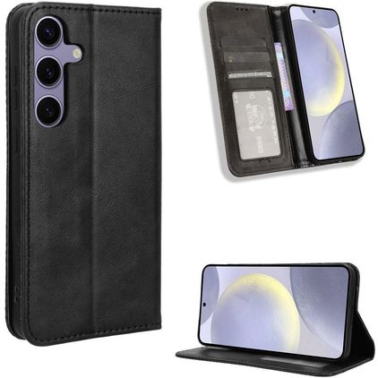 Mobigear Sensation Samsung Galaxy S25 FE Hülle Klapphülle Geldbörse - Schwarz