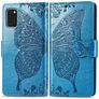Mobigear Butterfly Samsung Galaxy A41 Hülle Klapphülle Geldbörse - Blau