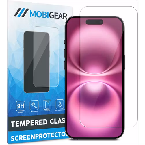 Mobigear iPhone 16 Panzerglas Gehärtetes Glas Displayschutz - Hüllenfreundlich
