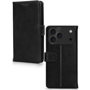 Mobilize Wallet iPhone 17 Pro Max Hülle Echtes Leder Klapphülle Geldbörse - Schwarz