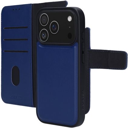 Mobiparts iPhone 17 Pro Hülle Echtes Leder Abnehmbare 2in1 Klapphülle Geldbörse - Blau