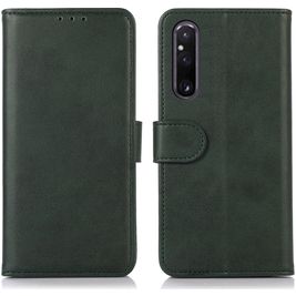 Mobigear Wallet Sony Xperia 1 V Hülle Klapphülle Geldbörse - Grün