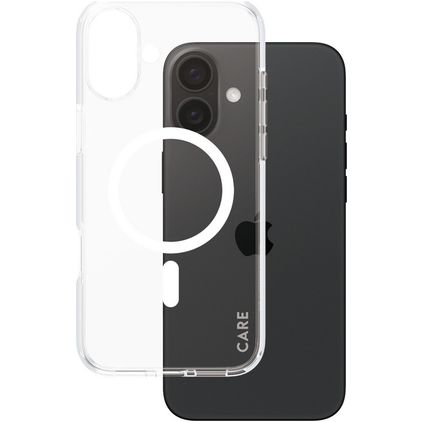 CARE by PanzerGlass Flagship iPhone 16 Plus MagSafe Hülle Hardcase Backcover - Transparent / Weiß