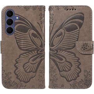 Mobigear Butterfly Samsung Galaxy S26 FE Hülle Klapphülle Geldbörse - Grau