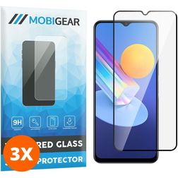 Mobigear Premium Vivo Y52 Panzerglas Gehärtetes Glas Displayschutz - Hüllenfreundlich - Schwarz (3er Pack)