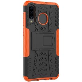 Mobigear Tire Samsung Galaxy A50 Hülle Hardcase Backcover Stoßfest mit Ständer - Schwarz / Orange Mobigear Tire Samsung Galaxy A50 Hülle Hardcase Backcover Stoßfest mit Ständer - Schwarz / Orange