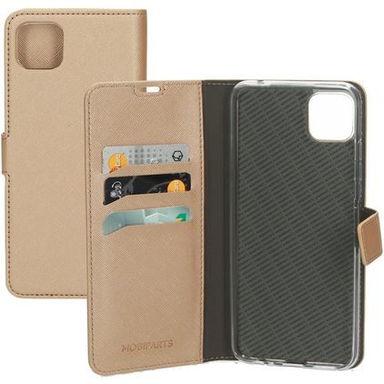 Mobiparts Saffiano Wallet Samsung Galaxy A22 5G Klapphülle Portemonnaie - Copper