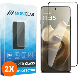 Mobigear Premium Motorola Edge 60 Panzerglas Gehärtetes Glas Displayschutz - Hüllenfreundlich - Schwarz (2er Pack)