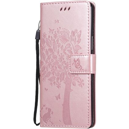 Mobigear Tree Sony Xperia L4 Hülle Klapphülle Geldbörse - Roségold