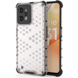 Mobigear Honeycomb Realme C31 Hülle Hardcase Backcover Stoßfest - Weiß