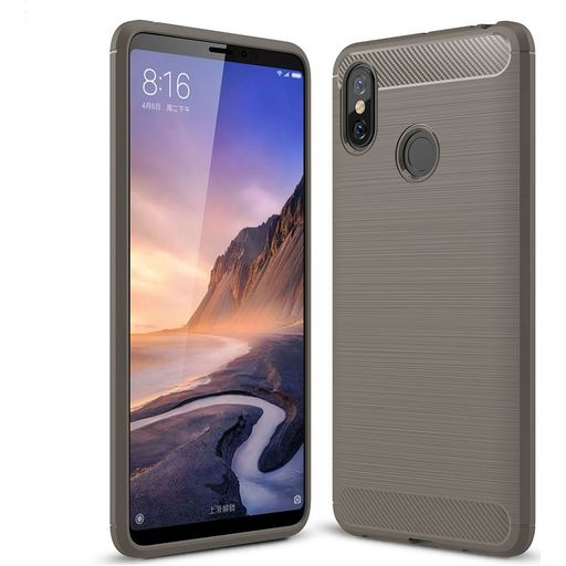 Mobigear Brushed Slim Xiaomi Mi Max 3 Hülle Flexibles TPU Backcover - Grau