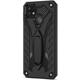 Mobigear Armor Stand Realme C21Y Hülle Hardcase Backcover Stoßfest mit Ständer - Schwarz