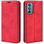 Mobigear Retro Slim Motorola Edge 30 Hülle Klapphülle Geldbörse - Rot