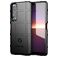 Mobigear Rugged Shield Sony Xperia 1 III Hülle Flexibles TPU Backcover Stoßfest - Schwarz