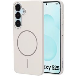 Mobiparts Slim Line Samsung Galaxy S25 MagSafe Hülle Hardcase Backcover - Off White