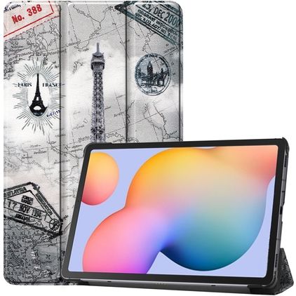 Mobigear Tri-Fold Samsung Galaxy Tab S6 Lite Hülle Klapphülle - Eiffelturm