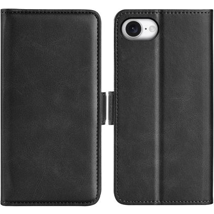 Mobigear Slim Magnet iPhone 16e Hülle Klapphülle Geldbörse - Schwarz