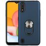 Mobigear Armor Ring Samsung Galaxy A01 Hülle Hardcase Backcover Stoßfest mit Ringhalter - Blau