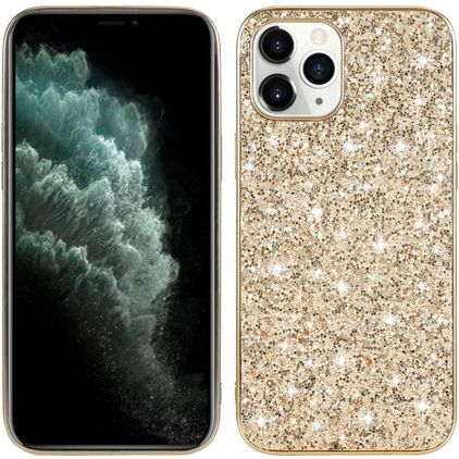 Mobigear Glitter iPhone 12 Pro Hülle Hardcase Backcover - Gold