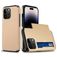 Mobigear Card iPhone 15 Pro Max Hülle Hardcase Backcover Stoßfest mit Kartenhalter - Gold