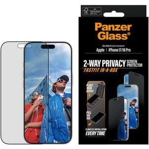 PanzerGlass FastFit iPhone 17 Pro Gehärtetes Glas Displayschutz Privacy - Hüllenfreundlich - Schwarz