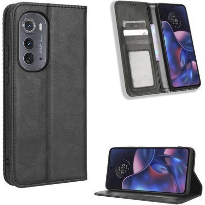 Mobigear Sensation Motorola Edge (2022) Hülle Klapphülle Geldbörse - Schwarz