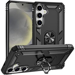 Mobigear Armor ring Samsung Galaxy S25 Hülle Hardcase Backcover Stoßfest mit Ringhalter - Schwarz