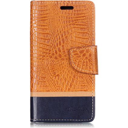 Mobigear Croco Xiaomi Mi 8 SE Hülle Klapphülle Geldbörse - Orange
