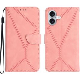 Mobigear Stitch iPhone 17 Hülle Klapphülle Geldbörse - Pink