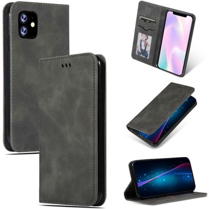 Mobigear Retro Slim iPhone 11 Klapphülle - Grau