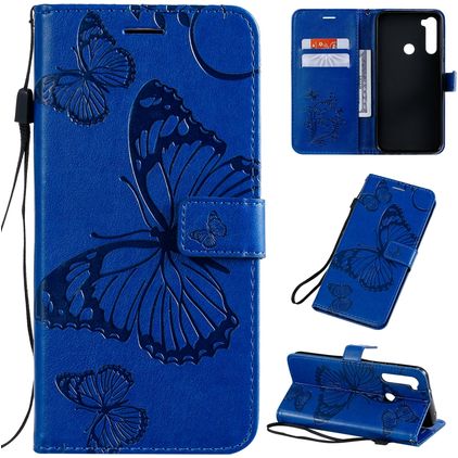 Mobigear Butterfly Xiaomi Redmi Note 8T Hülle Klapphülle Geldbörse - Blau