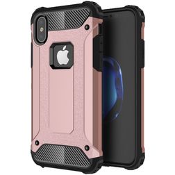 Mobigear Outdoor iPhone X Hülle Hardcase Backcover Stoßfest - Roségold