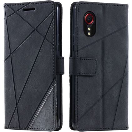 Mobigear Rhombus Samsung Galaxy Xcover 7 Hülle Klapphülle Geldbörse - Schwarz