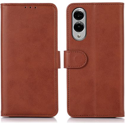 Mobigear Wallet Samsung Galaxy S25 Edge Hülle Klapphülle Geldbörse - Braun