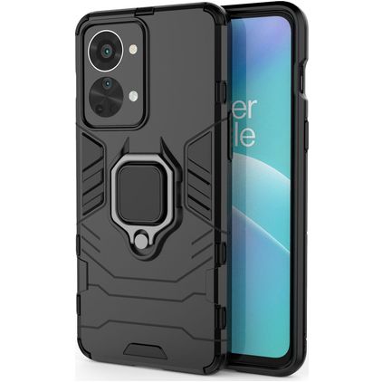 Mobigear Armor Ring OnePlus Nord 2T 5G Hülle Hardcase Backcover Stoßfest mit Ringhalter - Schwarz