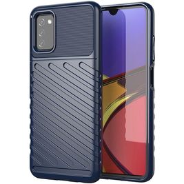 Mobigear Groove Samsung Galaxy A03s Hülle Flexibles TPU Backcover - Blau