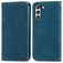 Mobigear Retro Slim Samsung Galaxy S21 FE Hülle Klapphülle Geldbörse - Blau