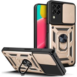 Mobigear Armor Ring Cam Slide Samsung Galaxy M53 Hardcase Backcover Shockproof mit Ringhalter - Gold