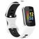 Mobigear Sport Dual Silikon Fitbit Charge 5 Armband Pin-and-Tuck-Verschluss - Weiß / Blau