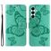 Mobigear Butterfly Samsung Galaxy A26 Hülle Klapphülle Geldbörse - Grün