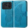 Mobigear Butterfly POCO C40 Hülle Klapphülle Geldbörse - Blau