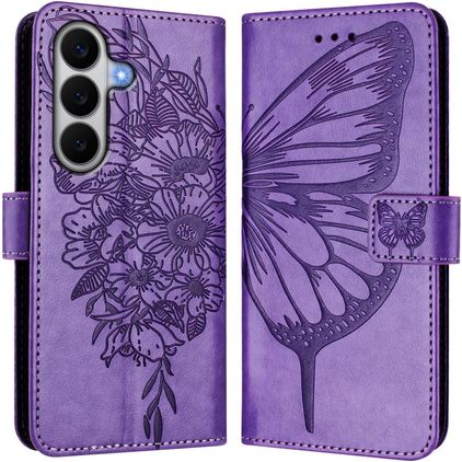 Mobigear Butterfly Samsung Galaxy A27 Hülle Klapphülle Geldbörse - Lila