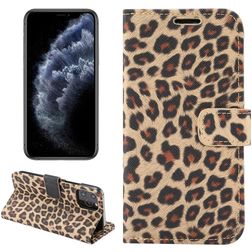 Mobigear Leopard iPhone 12 Pro Hülle Klapphülle Geldbörse - Gelb