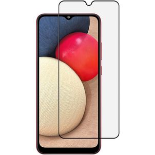 Mobigear Premium Samsung Galaxy A02s Panzerglas Gehärtetes Glas Displayschutz - Hüllenfreundlich - Schwarz