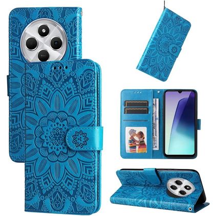 Mobigear Sunflower Xiaomi Redmi 14C Hülle Klapphülle Geldbörse - Blau