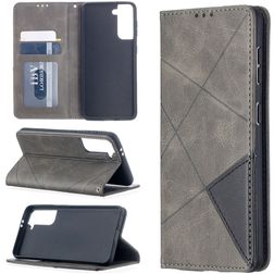 Mobigear Rhombus Slim Samsung Galaxy S21 Hülle Klapphülle - Grau