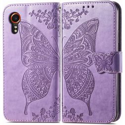 Mobigear Butterfly Samsung Galaxy Xcover 7 Hülle Klapphülle Geldbörse - Lila